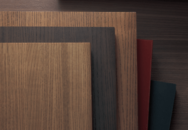 Material samples for kitchen
